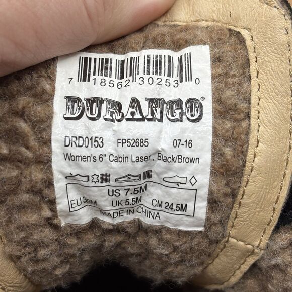 Durango Boot DRD0153 6" Cabin Collection Full Grain Leather Boots Women's 7.5 M - Picture 8 of 9